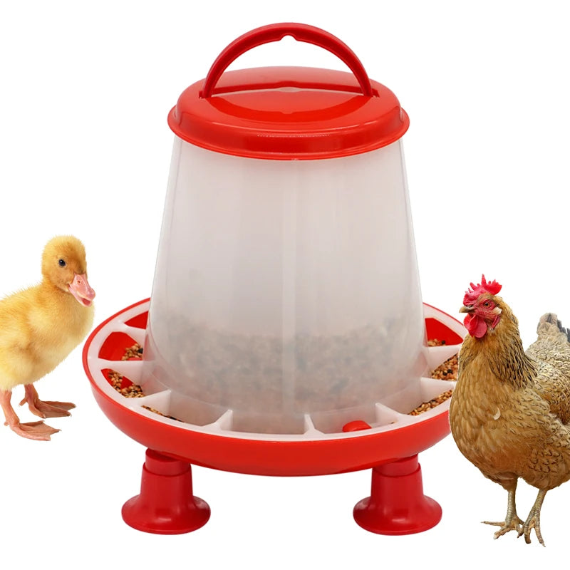 Chicken Duck Feeder Bucket With Leg Poultry Food Fountain Chicken