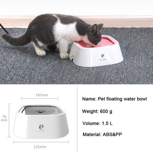 Dog Drinking Water Bowls Floating Non-Wetting Mouth Cat Slow Anti-Overflow