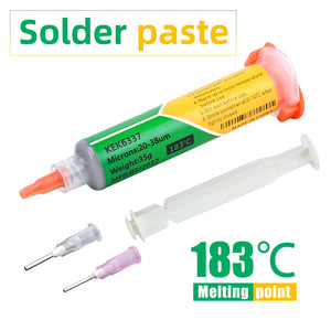 183℃ Solder Paste Syringe Flux for Soldering SMD BGA IC PCB Needle Tube Tin Solder Paste Welding Paste Welding Components