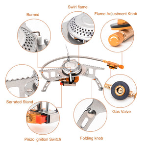 Camping Gas Stove Outdoor Windproof Tourist Burner Portable Folding Electronic Split Stove Tourist Equipment For Cooking