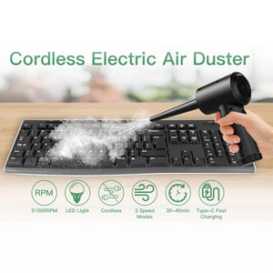 Compressed Air Duster for Computers Protable Cordless Air Blower Computer Cleaning