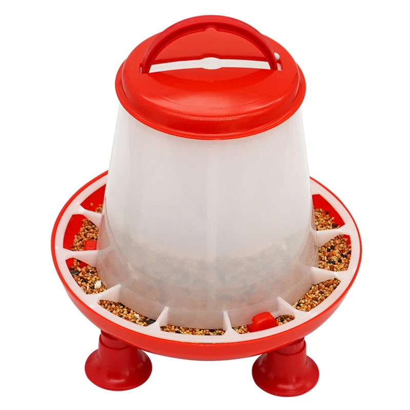 Chicken Duck Feeder Bucket With Leg Poultry Food Fountain Chicken