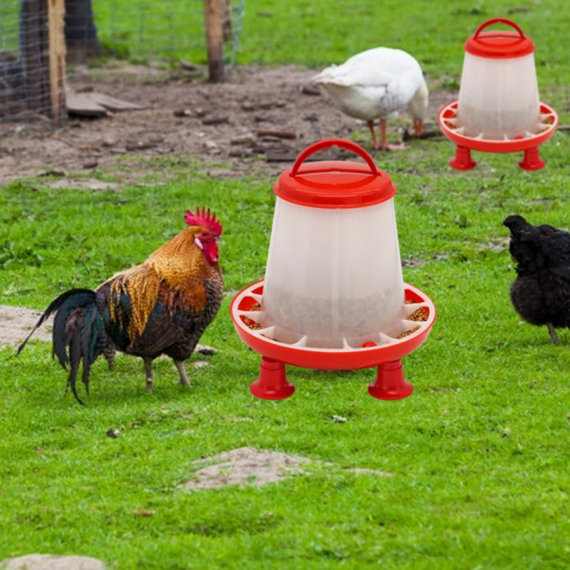 Chicken Duck Feeder Bucket With Leg Poultry Food Fountain Chicken