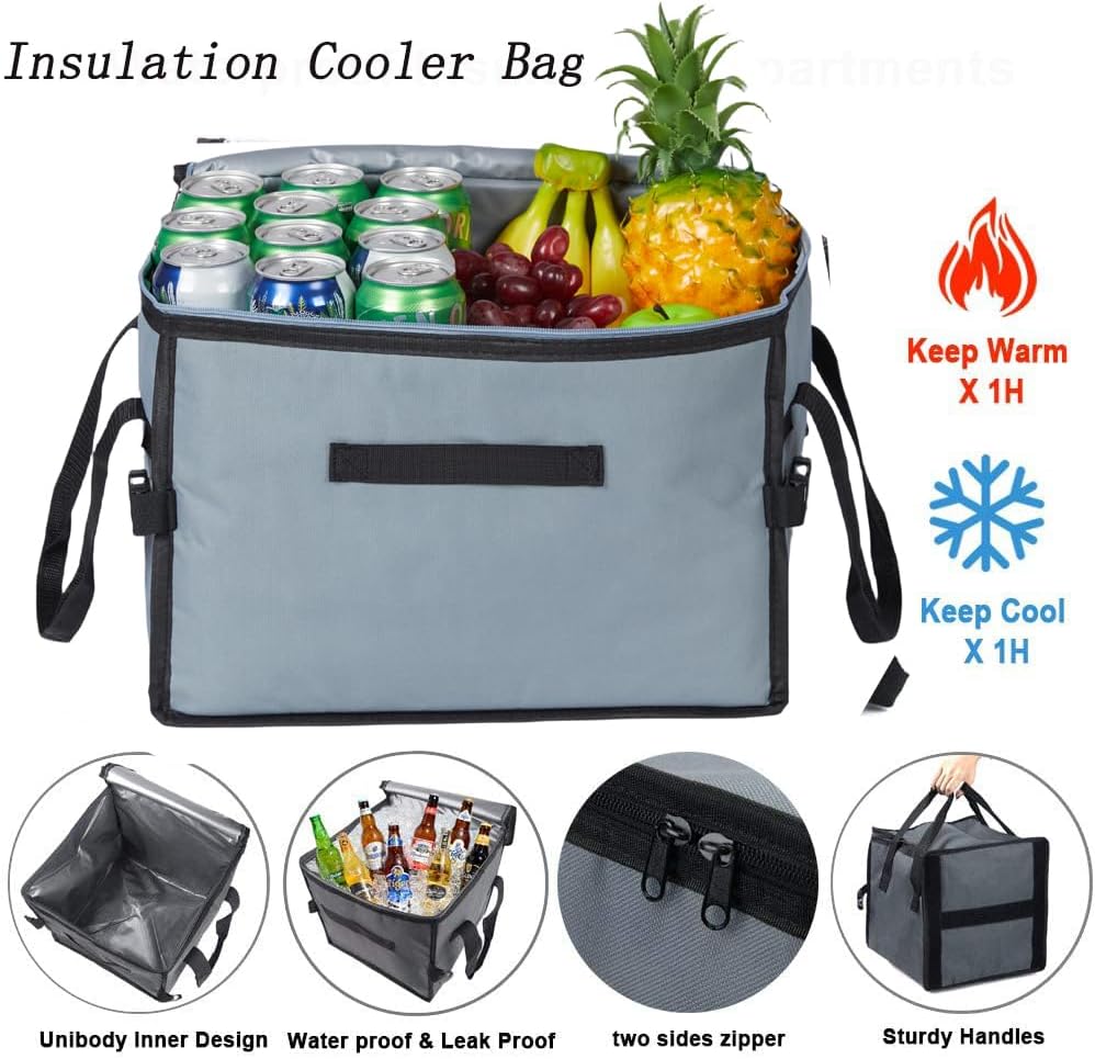 Car Trunk Organizer with Insulation Cooler Bag