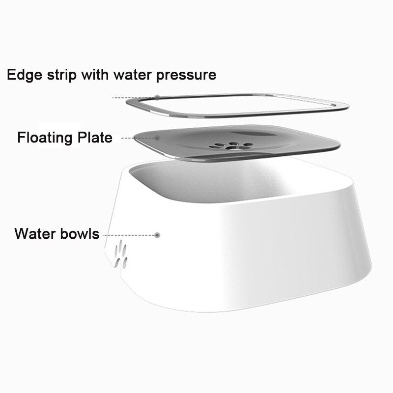 Dog Drinking Water Bowls Floating Non-Wetting Mouth Cat Slow Anti-Overflow