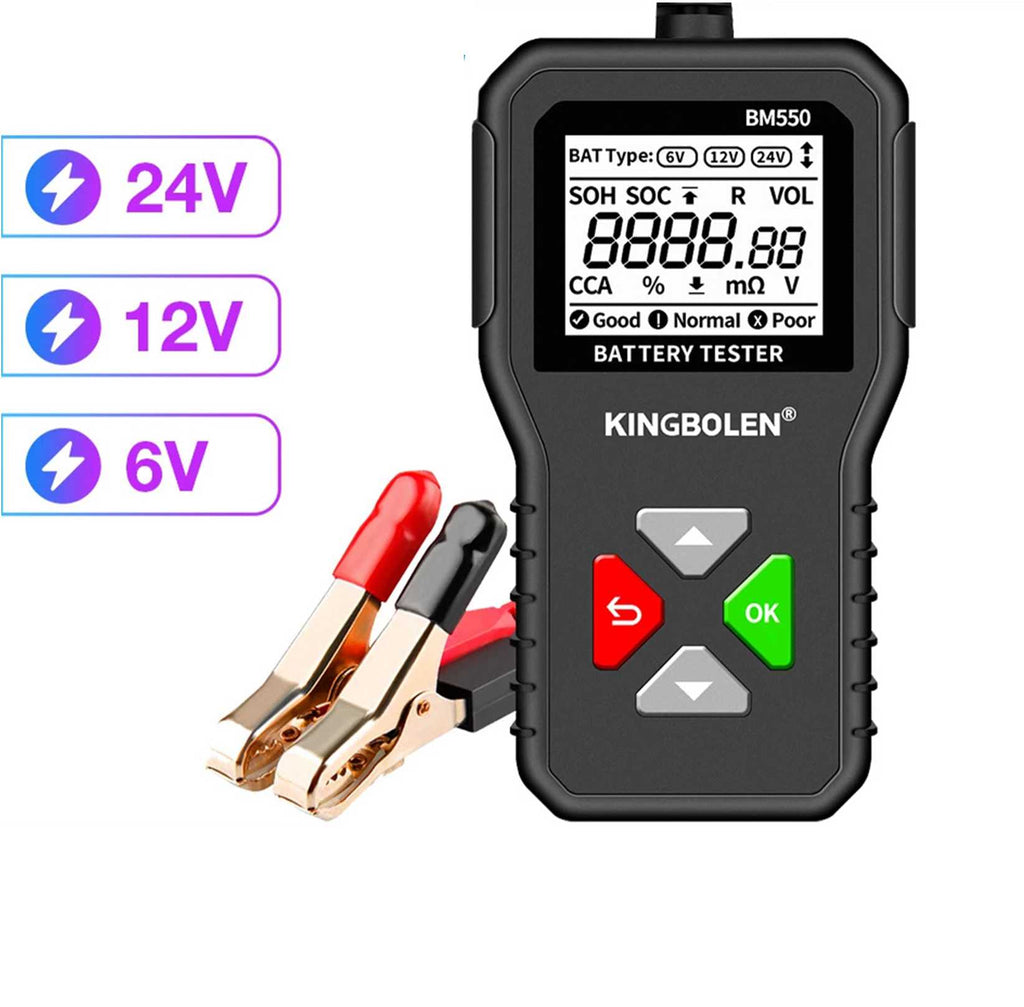 Car Battery Tester 6V 12V 24V 100-2000 CCA 2Ah-220Ah Battery System Detect Auto Battery Analyzer Car Battery