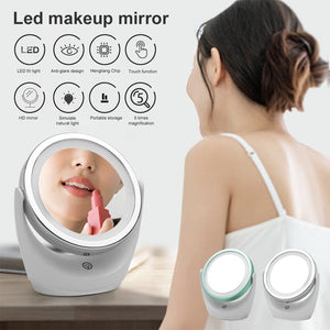 LED Mirror Bathroom Makeup With LED Light 360 Degree Double-Sided