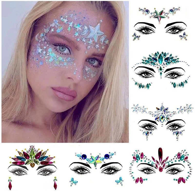 Face Tattoo Eye Sticker Diamond Face Sticker Woman Tatoo