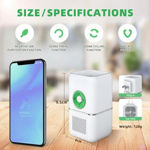 Air Purifier Ozone Generator Ionizer Mini 3 in 1 MultiFunction Mode Household Negative Ion Dusting Formaldehyde Removing