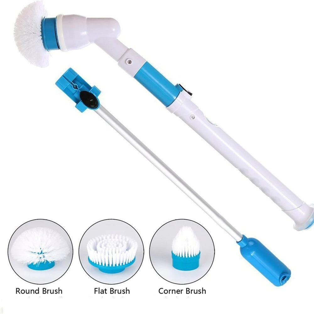 Electric Cleaning Brush power scrub Adjustable Long Handle Waterproof Cleaner