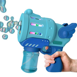 Funny Bubble Blower Machine Holes Electric Automatic Maker with Colorful Light