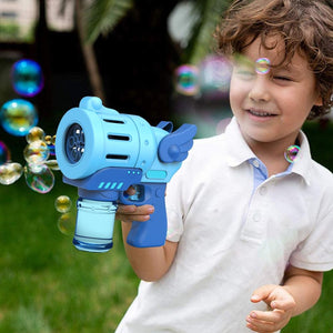 Funny Bubble Blower Machine Holes Electric Automatic Maker with Colorful Light