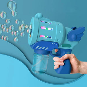 Funny Bubble Blower Machine Holes Electric Automatic Maker with Colorful Light