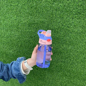 Cups Water Straw Bottle Portable Handle Lid For Kids And Students