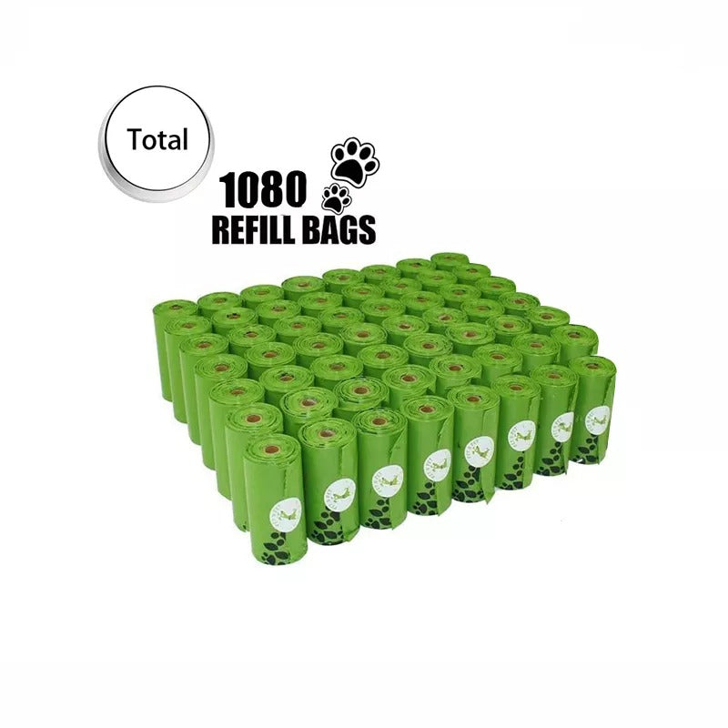 Dog Poop Bags Earth-Friendly 1080 Counts 60 Rolls Large Green