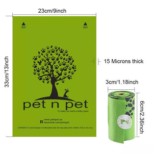 Dog Poop Bags Earth-Friendly 1080 Counts 60 Rolls Large Green