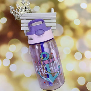Cups Water Straw Bottle Portable Handle Lid For Kids And Students
