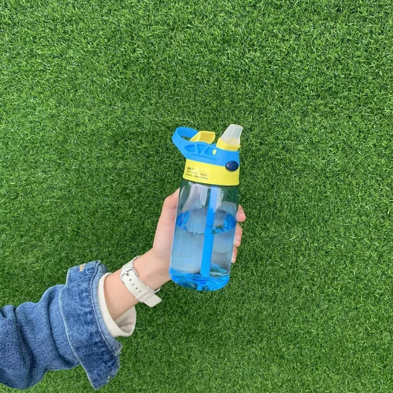 Cups Water Straw Bottle Portable Handle Lid For Kids And Students