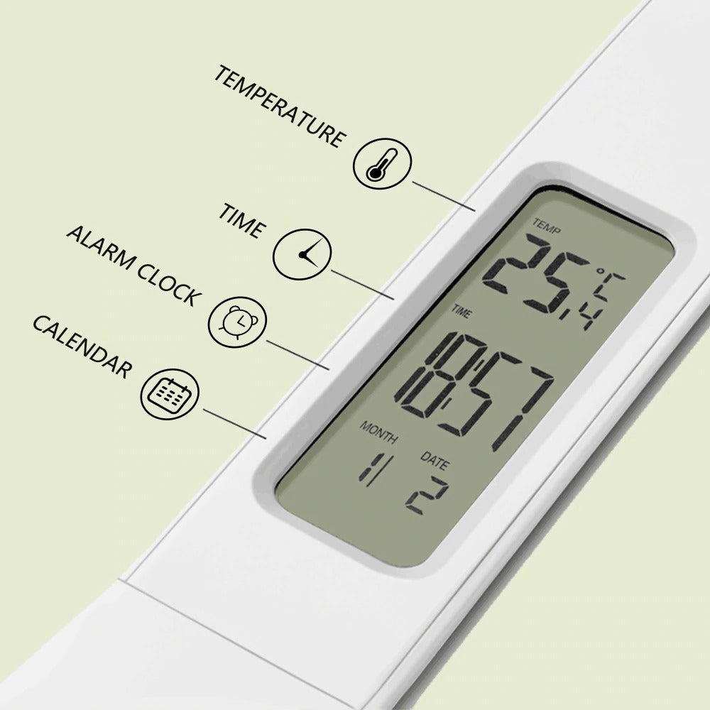 LED Desk Lamp Foldable Dimmable Touch Rechargeable Table Lamp with Calendar Temperature Alarm