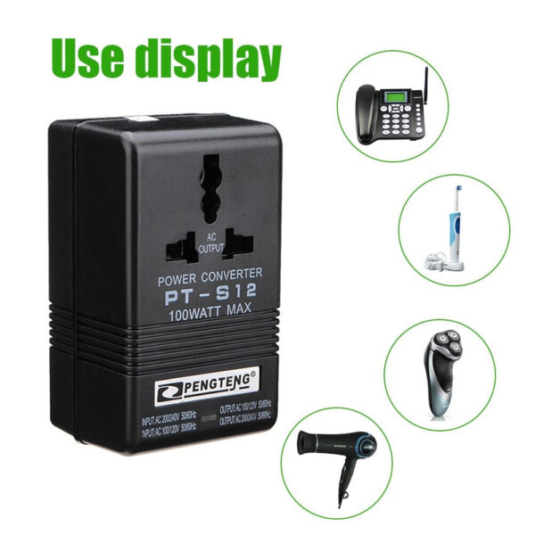 Transformer Power Converter Adapter 2-Way Voltage 110V/120V To 220V/240V