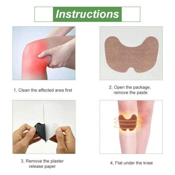Knee patch Pain Relieving Patch Reduce Inflammation Self-Heating Sticker Cold Protection Wormwood Extract Body Patch