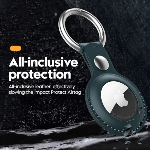 For Apple Airtags Case Leather Keychain Protective For Airtag Tracker
