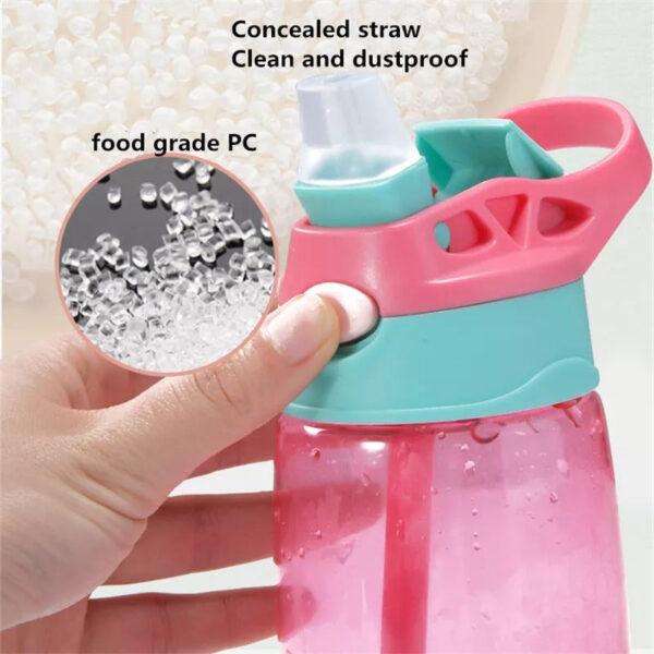 Cups Water Straw Bottle Portable Handle Lid For Kids And Students