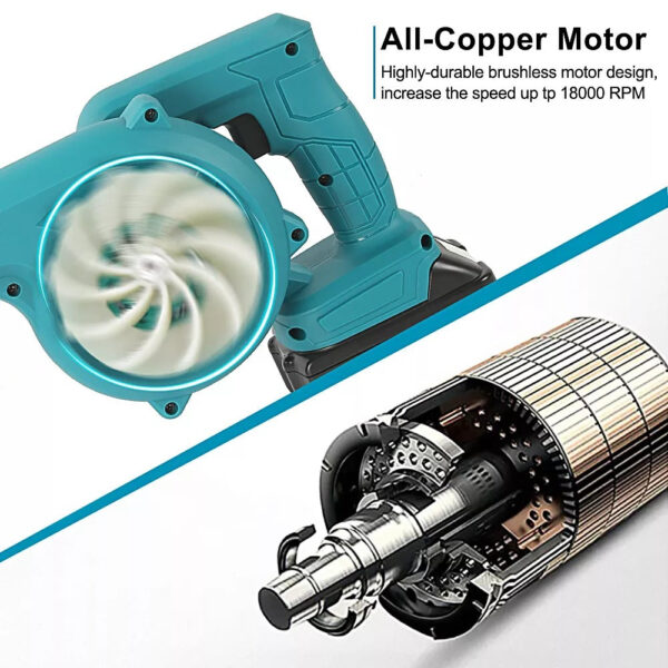 Rechargeable Air Blower For Makita 18v Blower Dust Collector Computer Dust Cordless Vacuum Cleaner 600W Blower